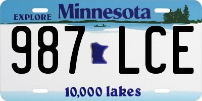 MN license plate 987LCE