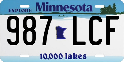 MN license plate 987LCF
