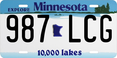 MN license plate 987LCG