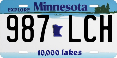 MN license plate 987LCH