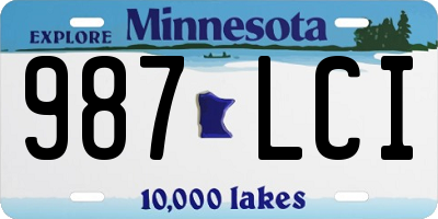 MN license plate 987LCI