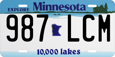 MN license plate 987LCM