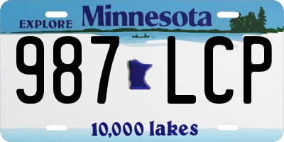 MN license plate 987LCP
