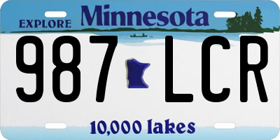 MN license plate 987LCR