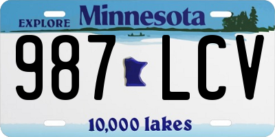 MN license plate 987LCV
