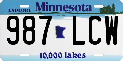 MN license plate 987LCW