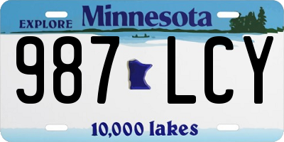 MN license plate 987LCY