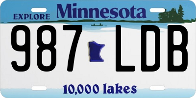 MN license plate 987LDB