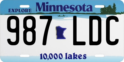 MN license plate 987LDC