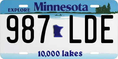 MN license plate 987LDE