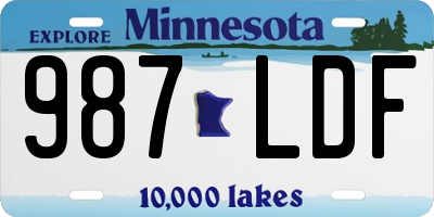 MN license plate 987LDF