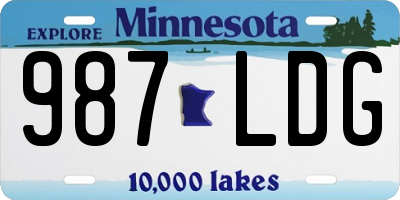 MN license plate 987LDG