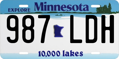 MN license plate 987LDH