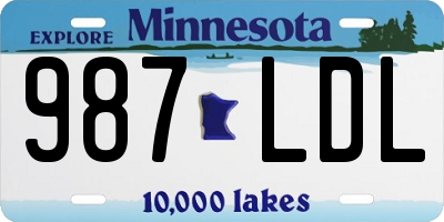 MN license plate 987LDL