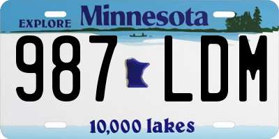MN license plate 987LDM