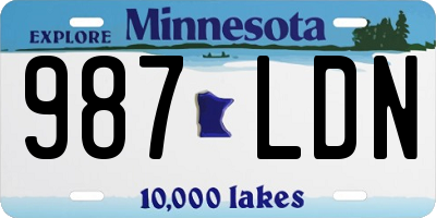 MN license plate 987LDN