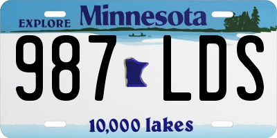 MN license plate 987LDS