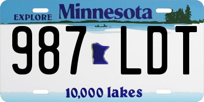 MN license plate 987LDT