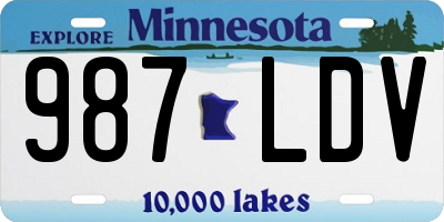 MN license plate 987LDV
