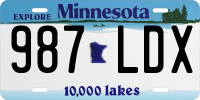 MN license plate 987LDX