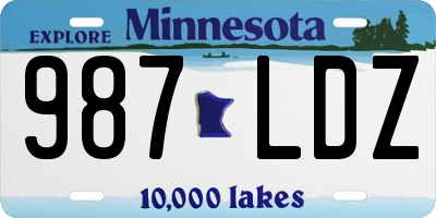 MN license plate 987LDZ