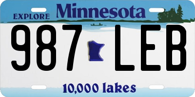 MN license plate 987LEB