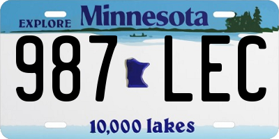 MN license plate 987LEC