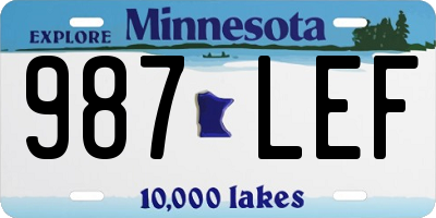 MN license plate 987LEF