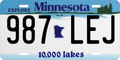 MN license plate 987LEJ
