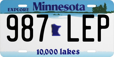 MN license plate 987LEP