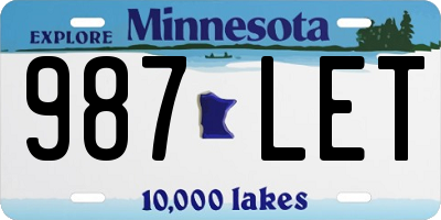 MN license plate 987LET