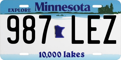 MN license plate 987LEZ