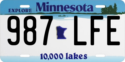 MN license plate 987LFE