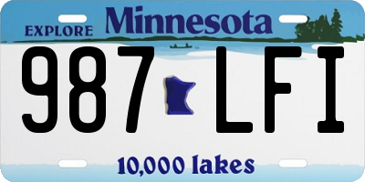 MN license plate 987LFI