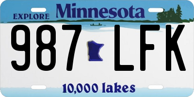 MN license plate 987LFK