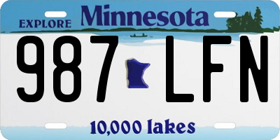 MN license plate 987LFN