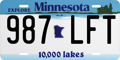 MN license plate 987LFT