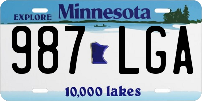 MN license plate 987LGA
