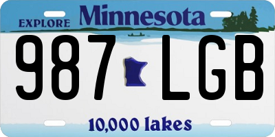 MN license plate 987LGB
