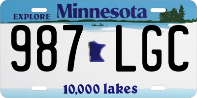 MN license plate 987LGC
