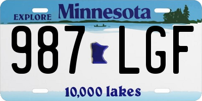 MN license plate 987LGF