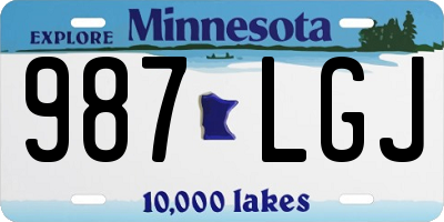 MN license plate 987LGJ