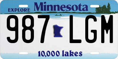 MN license plate 987LGM