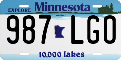 MN license plate 987LGO