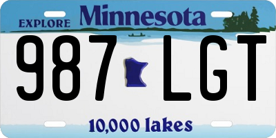 MN license plate 987LGT