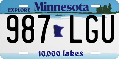 MN license plate 987LGU