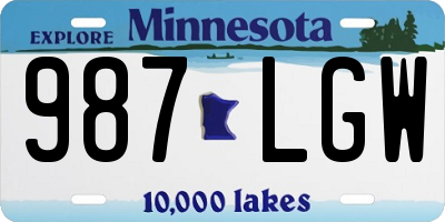 MN license plate 987LGW