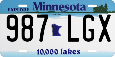 MN license plate 987LGX