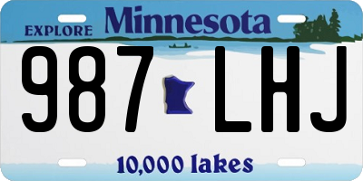 MN license plate 987LHJ
