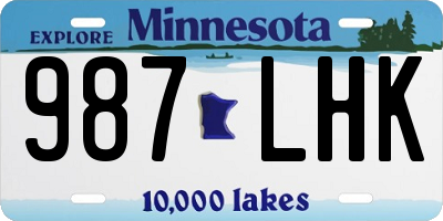 MN license plate 987LHK